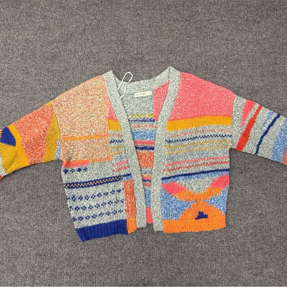 moon & madison Gray and Pink Cardigan Sweater